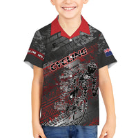 Personalised Cycling New Zealand Family Matching Off Shoulder Maxi Dress and Hawaiian Shirt Aotearoa Pride Sportswear