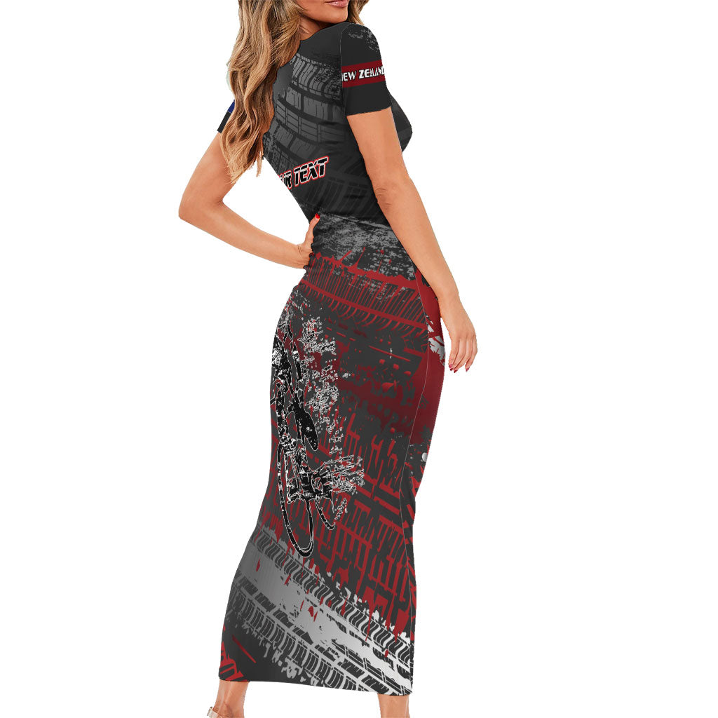 Personalised Cycling New Zealand Family Matching Short Sleeve Bodycon Dress and Hawaiian Shirt Aotearoa Pride Sportswear