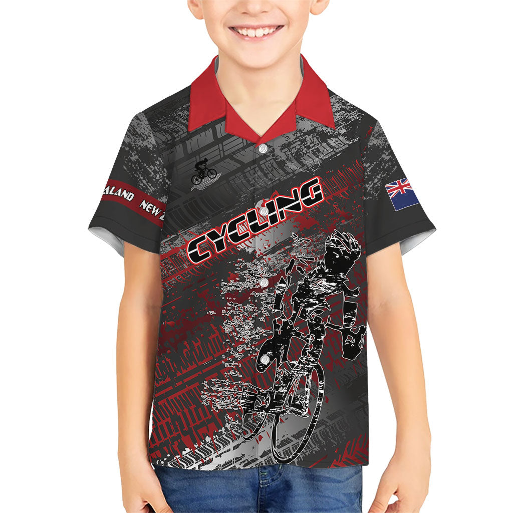 Personalised Cycling New Zealand Family Matching Short Sleeve Bodycon Dress and Hawaiian Shirt Aotearoa Pride Sportswear
