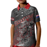 Personalised Cycling New Zealand Kid Polo Shirt Aotearoa Pride Sportswear LT22 Kid Red - Polynesian Pride