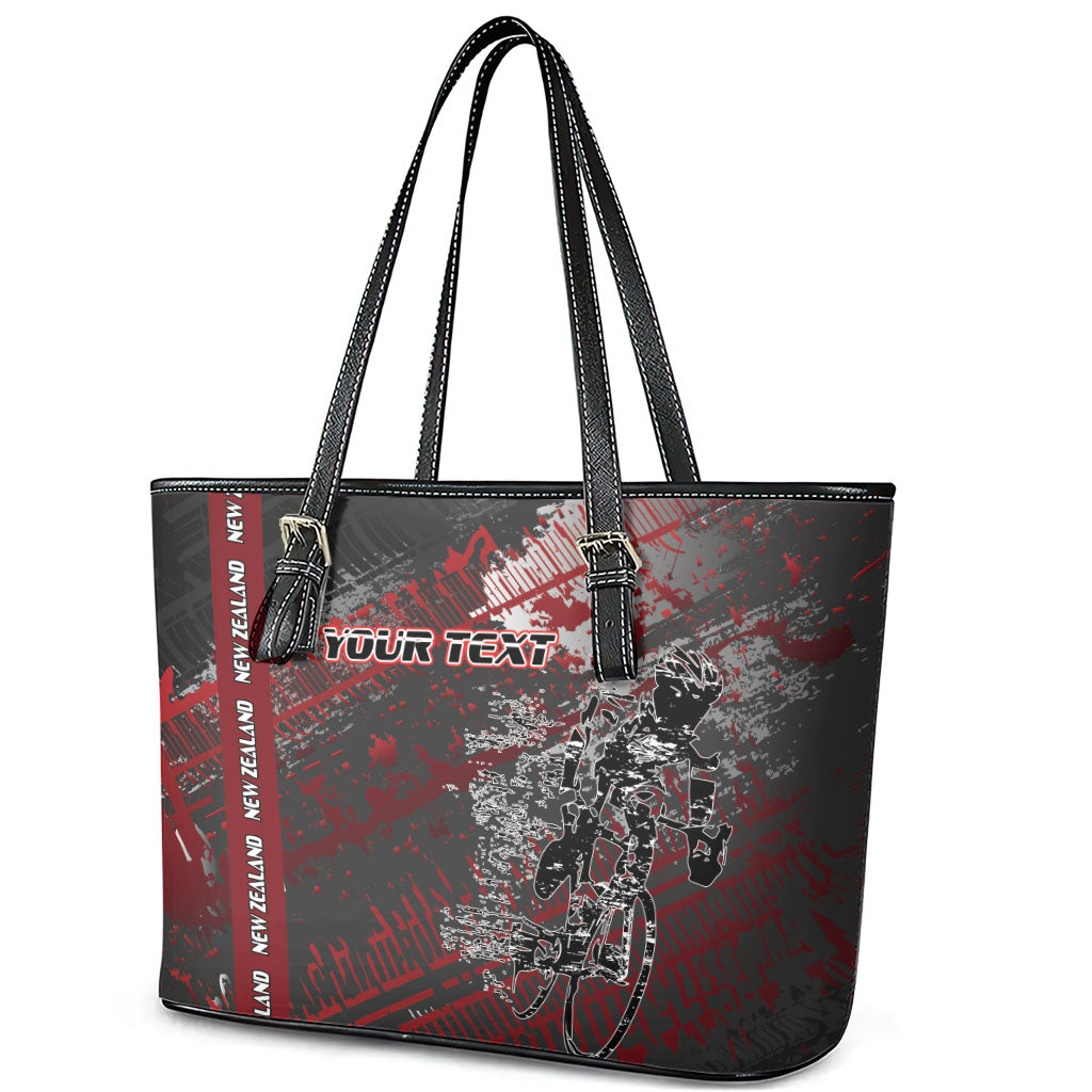 Personalised Cycling New Zealand Leather Tote Bag Aotearoa Pride Sportswear