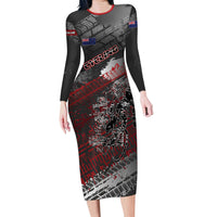 Personalised Cycling New Zealand Long Sleeve Bodycon Dress Aotearoa Pride Sportswear