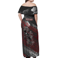 Personalised Cycling New Zealand Off Shoulder Maxi Dress Aotearoa Pride Sportswear LT22 - Polynesian Pride