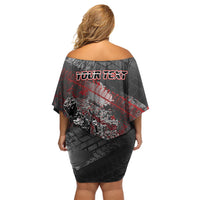 Personalised Cycling New Zealand Off Shoulder Short Dress Aotearoa Pride Sportswear LT22 - Polynesian Pride