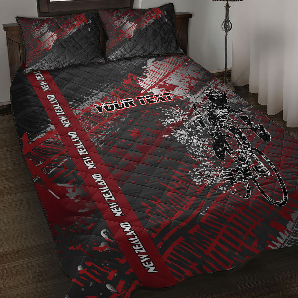Personalised Cycling New Zealand Quilt Bed Set Aotearoa Pride Sportswear LT22 Red - Polynesian Pride