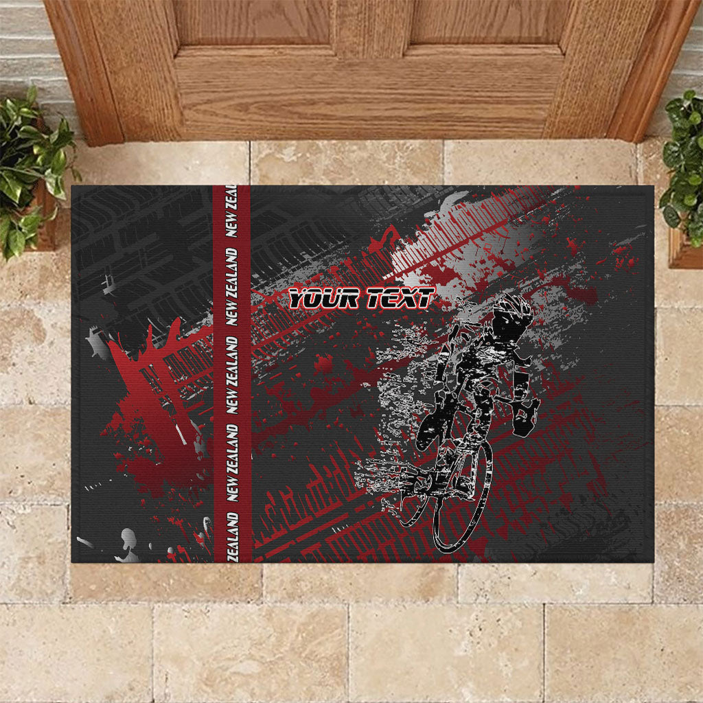 Personalised Cycling New Zealand Rubber Doormat Aotearoa Pride Sportswear LT22 Red - Polynesian Pride