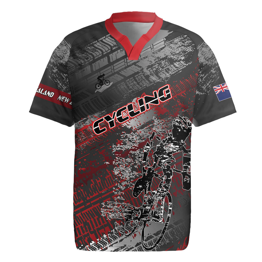 Personalised Cycling New Zealand Rugby Jersey Aotearoa Pride Sportswear LT22 Red - Polynesian Pride