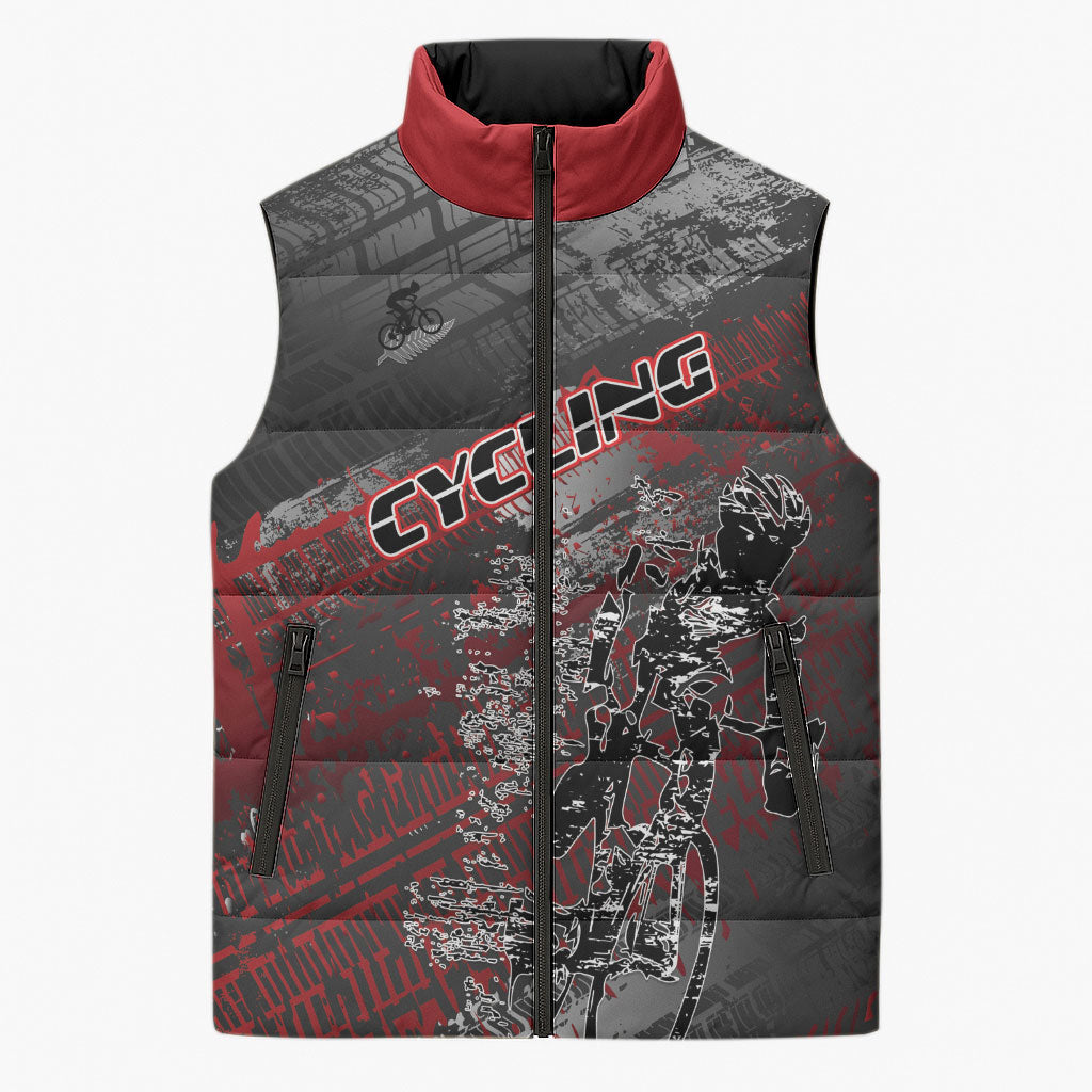 Personalised Cycling New Zealand Sleeveless Puffer Jacket Aotearoa Pride Sportswear LT22 Unisex Red - Polynesian Pride