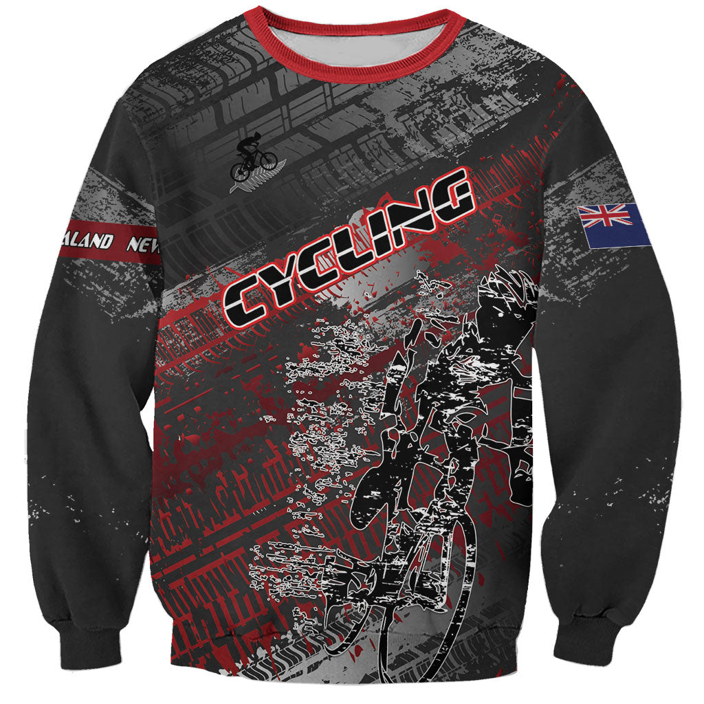 Personalised Cycling New Zealand Sweatshirt Aotearoa Pride Sportswear LT22 Unisex Red - Polynesian Pride