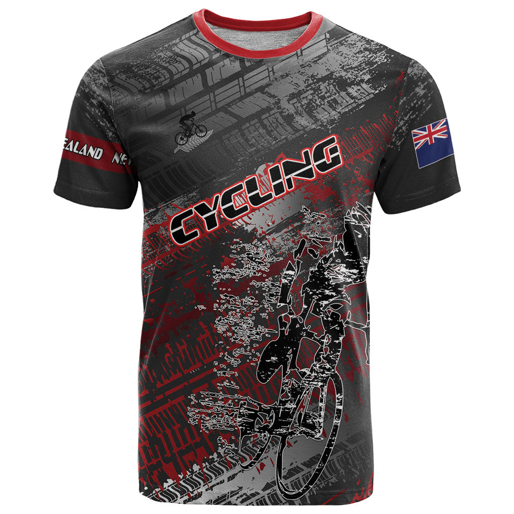Personalised Cycling New Zealand T Shirt Aotearoa Pride Sportswear LT22 Red - Polynesian Pride