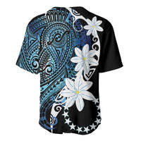 Cook Islands Maori Language Week Baseball Jersey Tiare Maori Kuki Airani Blue Pattern LT22 - Polynesian Pride