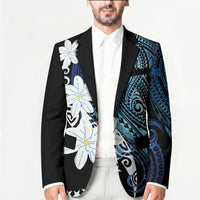 Cook Islands Maori Language Week Blazer Tiare Maori Kuki Airani Blue Pattern LT22 - Polynesian Pride