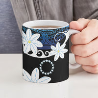 Cook Islands Maori Language Week Ceramic Mug Tiare Maori Kuki Airani Blue Pattern LT22 - Polynesian Pride