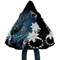 Cook Islands Maori Language Week Cloak Tiare Maori Kuki Airani Blue Pattern LT22 Unisex Blue - Polynesian Pride
