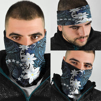 Cook Islands Maori Language Week Neck Gaiter Tiare Maori Kuki Airani Blue Pattern LT22 - Polynesian Pride