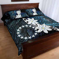 Cook Islands Maori Language Week Quilt Bed Set Tiare Maori Kuki Airani Blue Pattern LT22 - Polynesian Pride