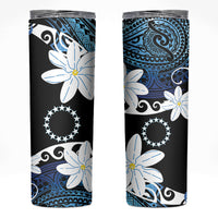 Cook Islands Maori Language Week Skinny Tumbler Tiare Maori Kuki Airani Blue Pattern LT22 Blue - Polynesian Pride
