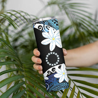 Cook Islands Maori Language Week Skinny Tumbler Tiare Maori Kuki Airani Blue Pattern LT22 - Polynesian Pride