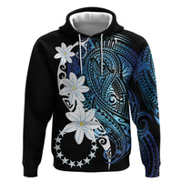 Cook Islands Maori Language Week Zip Hoodie Tiare Maori Kuki Airani Blue Pattern LT22 Pullover Hoodie Blue - Polynesian Pride