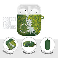 Cook Islands Maori Language Week AirPods Case Tiare Maori Kuki Airani Green Pattern LT22 - Polynesian Pride