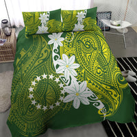 Cook Islands Maori Language Week Bedding Set Tiare Maori Kuki Airani Green Pattern LT22 - Polynesian Pride