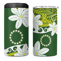 Cook Islands Maori Language Week 4 in 1 Can Cooler Tumbler Tiare Maori Kuki Airani Green Pattern LT22 One Size: 16 oz Green - Polynesian Pride