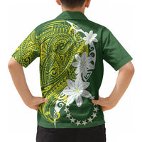Cook Islands Maori Language Week Hawaiian Shirt Tiare Maori Kuki Airani Green Pattern LT22 - Polynesian Pride