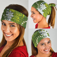 Cook Islands Maori Language Week Neck Gaiter Tiare Maori Kuki Airani Green Pattern LT22 - Polynesian Pride