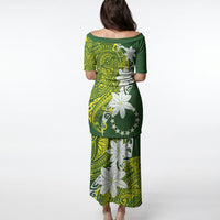 Cook Islands Maori Language Week Puletasi Tiare Maori Kuki Airani Green Pattern LT22 - Polynesian Pride