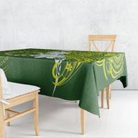 Cook Islands Maori Language Week Tablecloth Tiare Maori Kuki Airani Green Pattern LT22 - Polynesian Pride