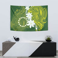 Cook Islands Maori Language Week Tapestry Tiare Maori Kuki Airani Green Pattern LT22 - Polynesian Pride