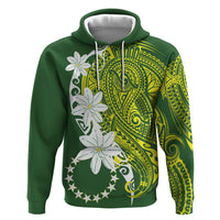 Cook Islands Maori Language Week Zip Hoodie Tiare Maori Kuki Airani Green Pattern LT22 Pullover Hoodie Green - Polynesian Pride