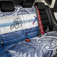Personalised Cycling New Zealand Back Car Seat Cover Aotearoa Map Fern Maori Pattern LT22 - Polynesian Pride