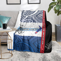 Personalised Cycling New Zealand Blanket Aotearoa Map Fern Maori Pattern LT22 - Polynesian Pride