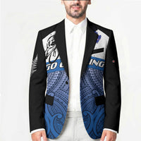 Personalised Cycling New Zealand Blazer Aotearoa Map Fern Maori Pattern LT22 - Polynesian Pride