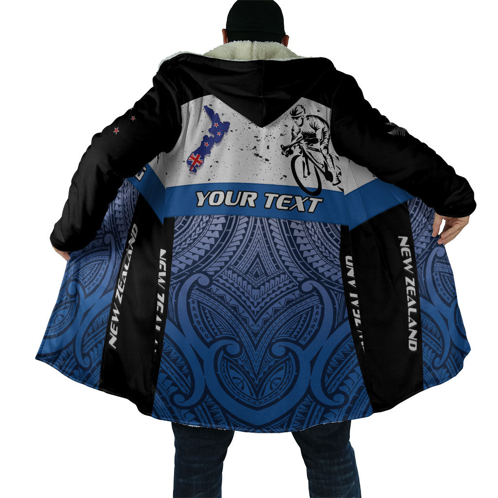 Personalised Cycling New Zealand Cloak Aotearoa Map Fern Maori Pattern LT22 - Polynesian Pride