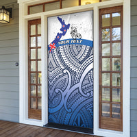 Personalised Cycling New Zealand Door Cover Aotearoa Map Fern Maori Pattern LT22 - Polynesian Pride