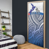 Personalised Cycling New Zealand Door Cover Aotearoa Map Fern Maori Pattern LT22 - Polynesian Pride
