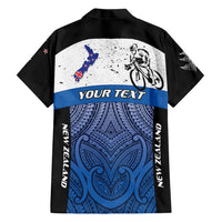 Personalised Cycling New Zealand Family Matching Short Sleeve Bodycon Dress and Hawaiian Shirt Aotearoa Map Fern Maori Pattern