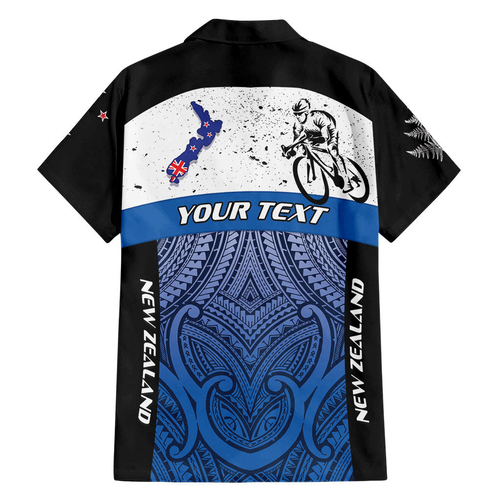 Personalised Cycling New Zealand Hawaiian Shirt Aotearoa Map Fern Maori Pattern LT22 - Polynesian Pride