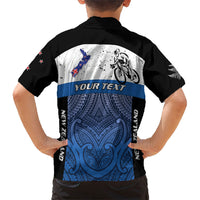 Personalised Cycling New Zealand Hawaiian Shirt Aotearoa Map Fern Maori Pattern LT22 - Polynesian Pride