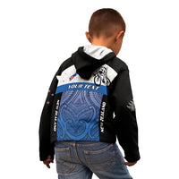 Personalised Cycling New Zealand Kid Hoodie Aotearoa Map Fern Maori Pattern LT22 - Polynesian Pride