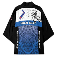 Personalised Cycling New Zealand Kimono Aotearoa Map Fern Maori Pattern LT22 - Polynesian Pride