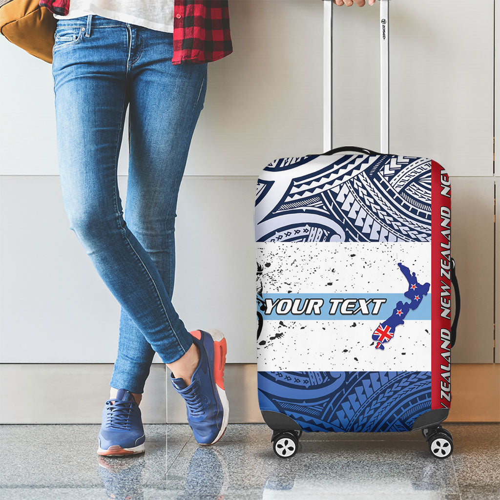 Personalised Cycling New Zealand Luggage Cover Aotearoa Map Fern Maori Pattern LT22 - Polynesian Pride