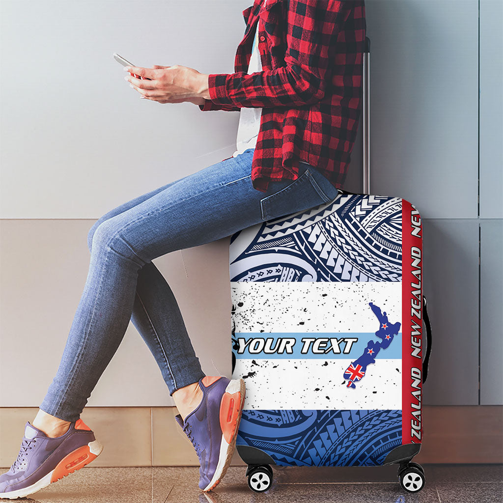 Personalised Cycling New Zealand Luggage Cover Aotearoa Map Fern Maori Pattern LT22 - Polynesian Pride