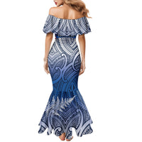 Personalised Cycling New Zealand Mermaid Dress Aotearoa Map Fern Maori Pattern LT22 - Polynesian Pride