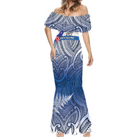 Personalised Cycling New Zealand Mermaid Dress Aotearoa Map Fern Maori Pattern LT22 - Polynesian Pride