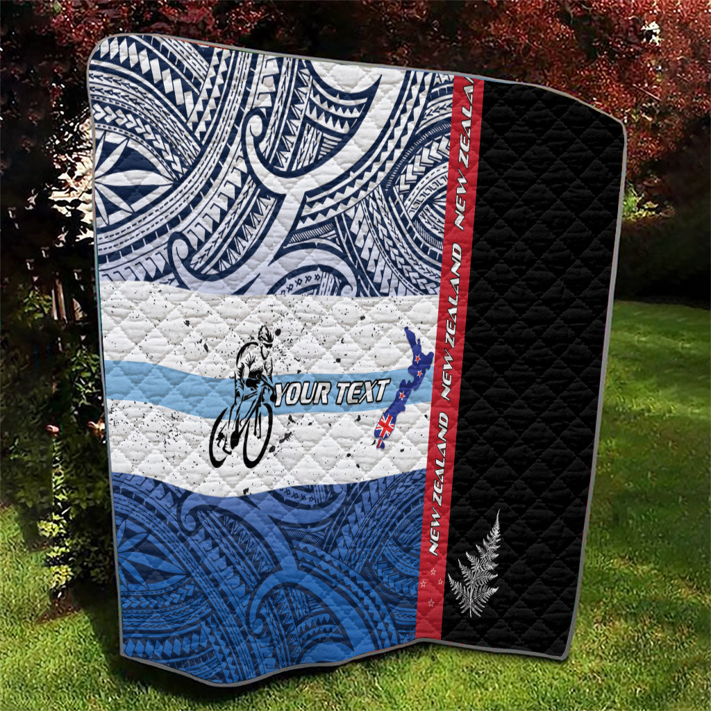 Personalised Cycling New Zealand Quilt Aotearoa Map Fern Maori Pattern LT22 - Polynesian Pride