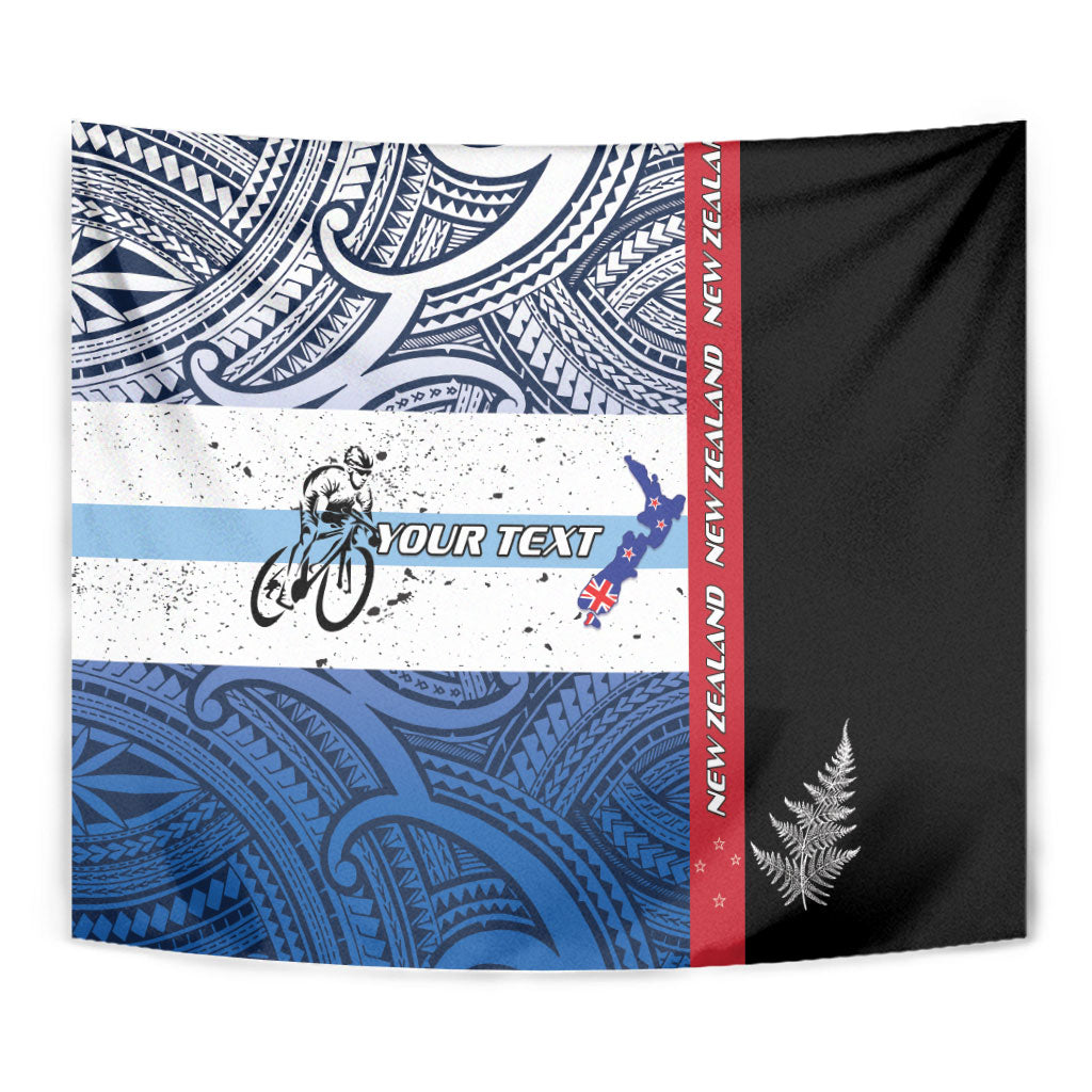 Personalised Cycling New Zealand Tapestry Aotearoa Map Fern Maori Pattern LT22 - Polynesian Pride