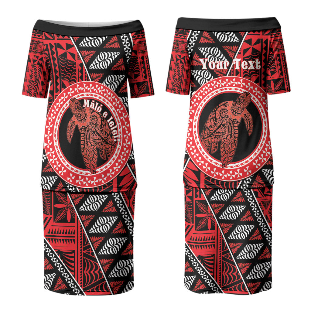 Personalised Tonga Language Week Couples Matching Puletasi and Hawaiian Shirt Heilala Turtle Malo E Lelei
